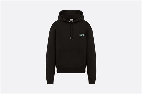 Oversized Dior Jardin Hooded Sweatshirt Black Cotton Fleece